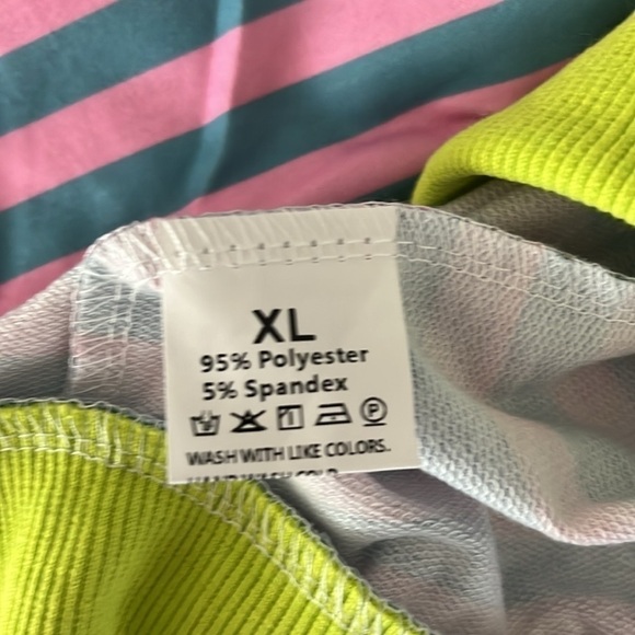 Women’s Pink And Green Striped Long Sleeve Top Size XL (12-14) NWOT - Picture 5 of 8